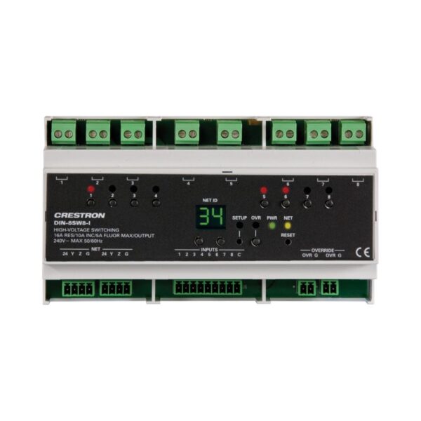 Crestron®快思聰 DIN-8SW8-I - DIN軌高壓開關模組